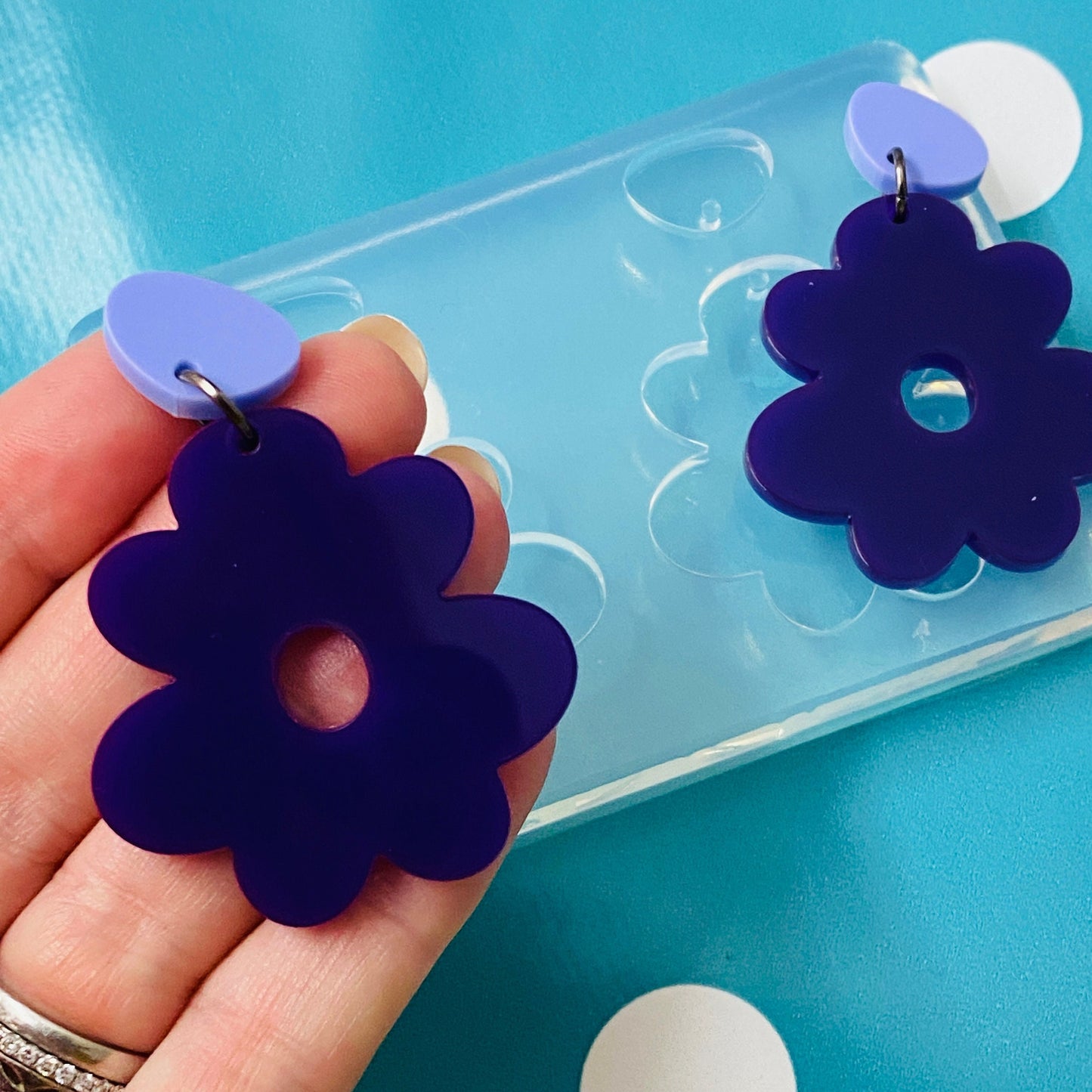 40mm XL Flower Silicone Dangle Earring Mold