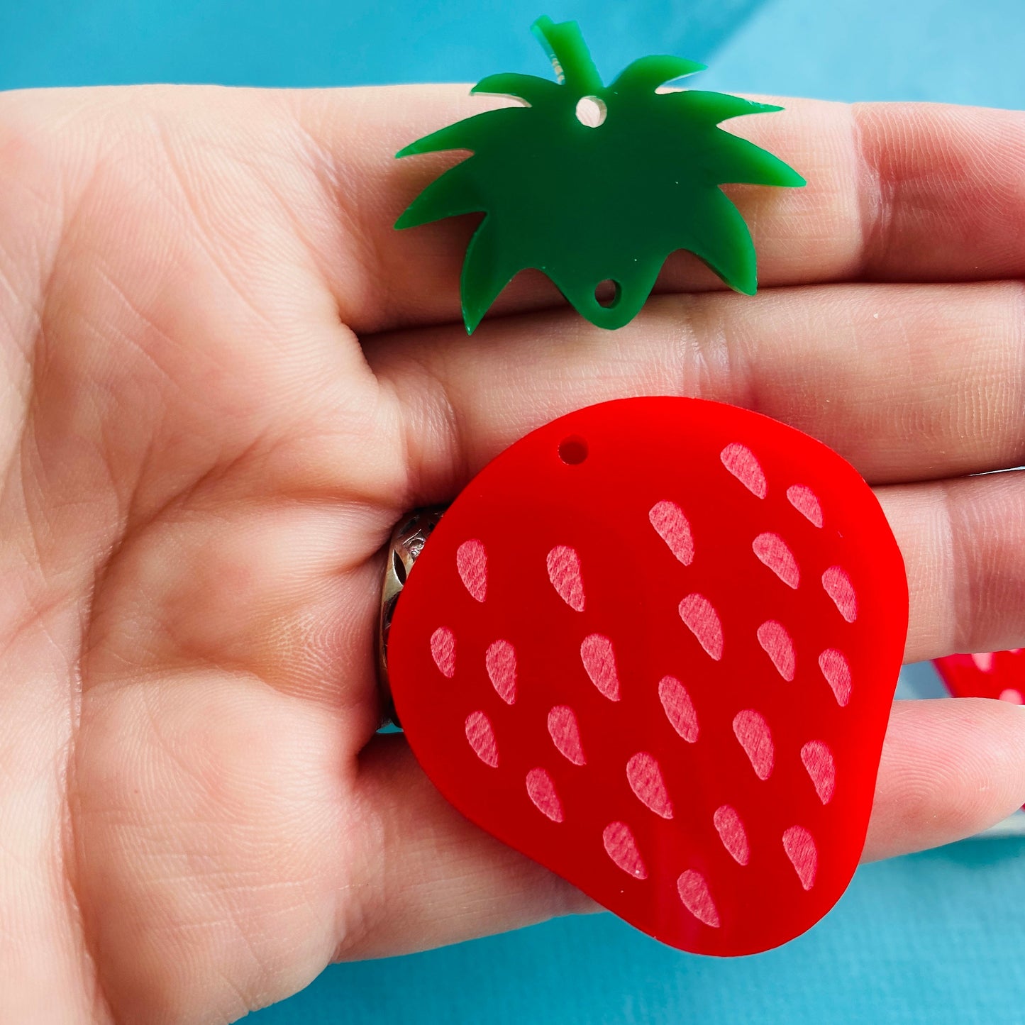 65mm Clear Silicone Strawberry Earring Mold for Resin | Fruit Food Berries Cream