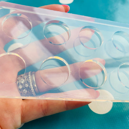 20mm Silicone Circle Disc Stud Earring Mold  -  Resin Mould Round EM117