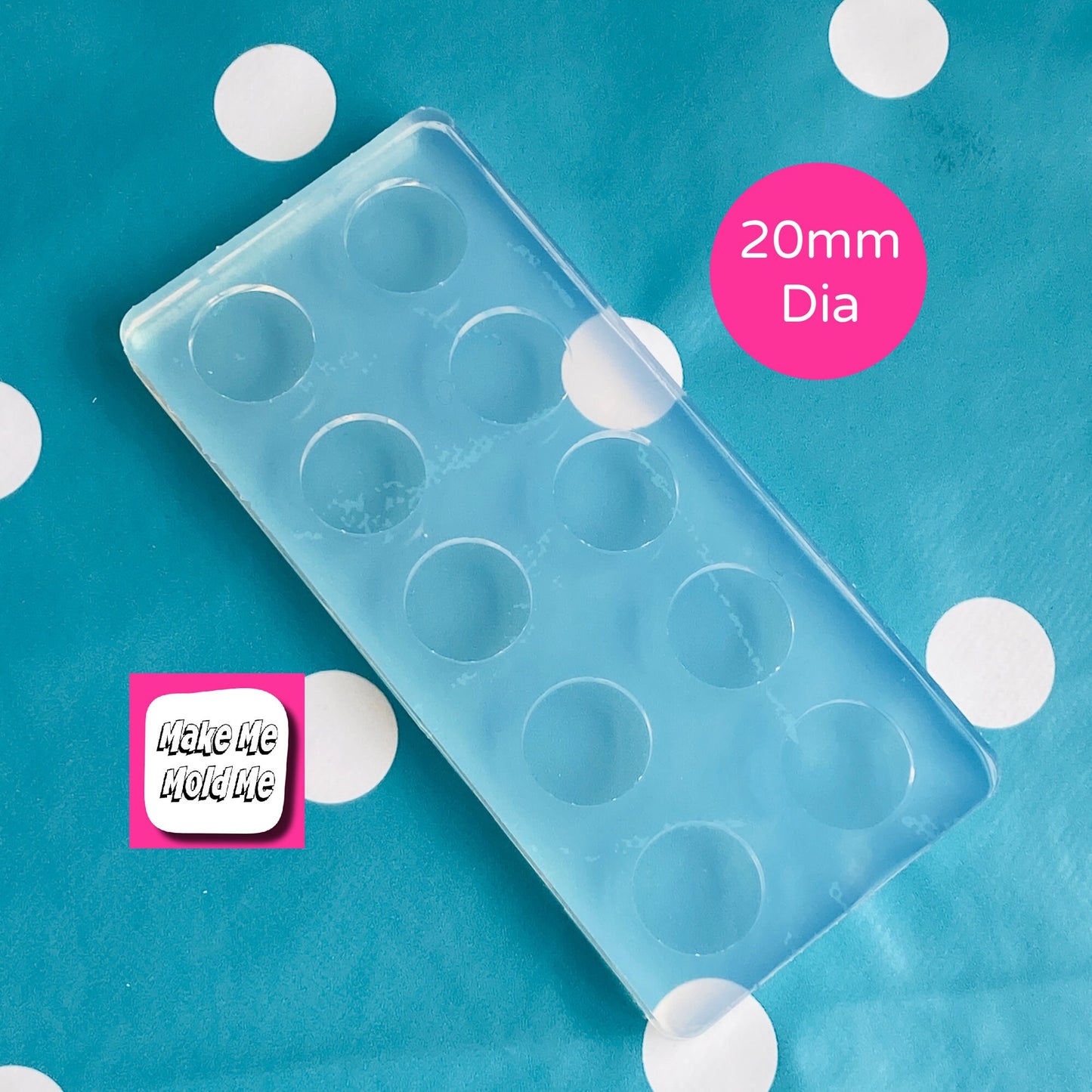 20mm Silicone Circle Disc Stud Earring Mold  -  Resin Mould Round EM117