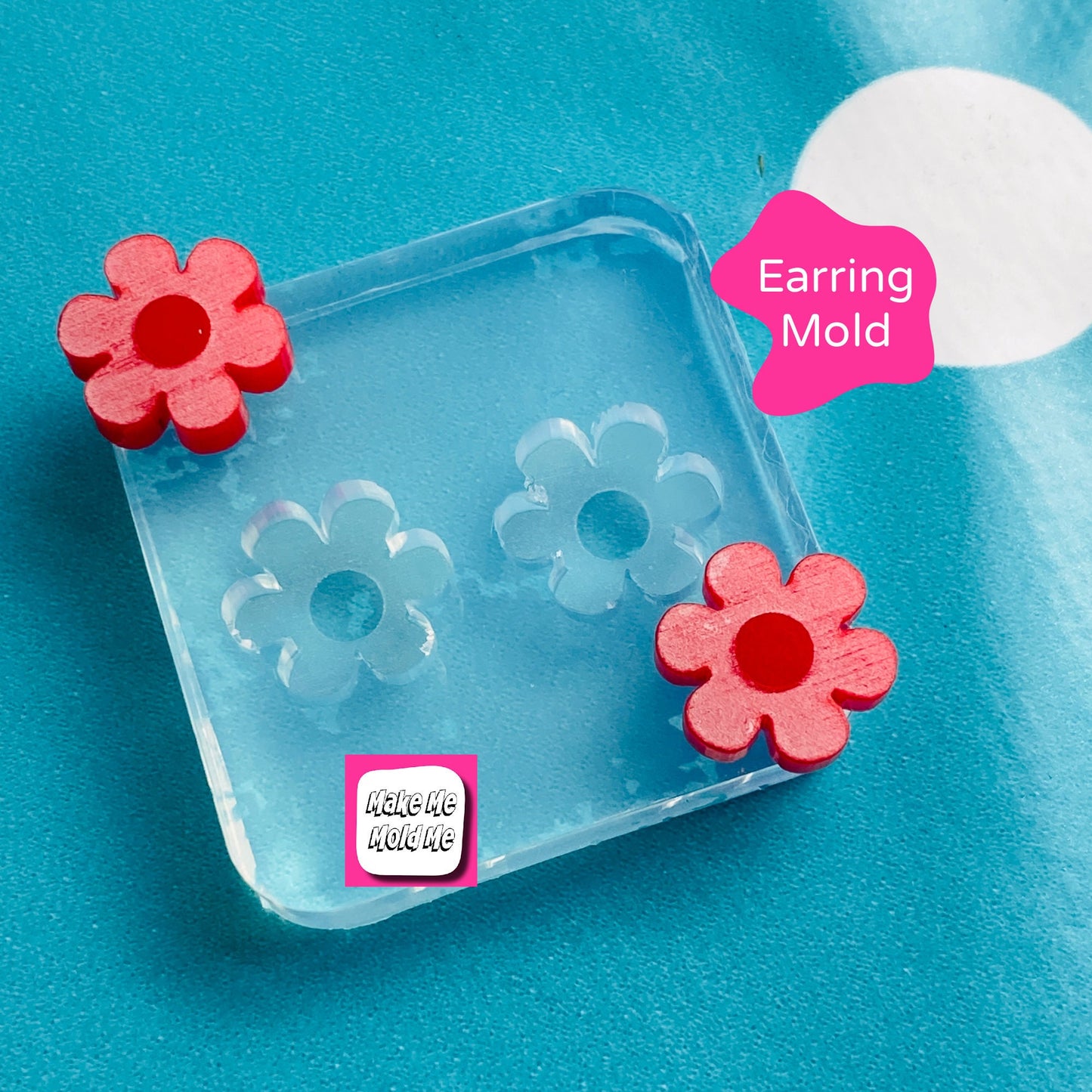 12mm Silicone Earring Flower Stud Mold  - Earring Resin Crafter Mould EM139