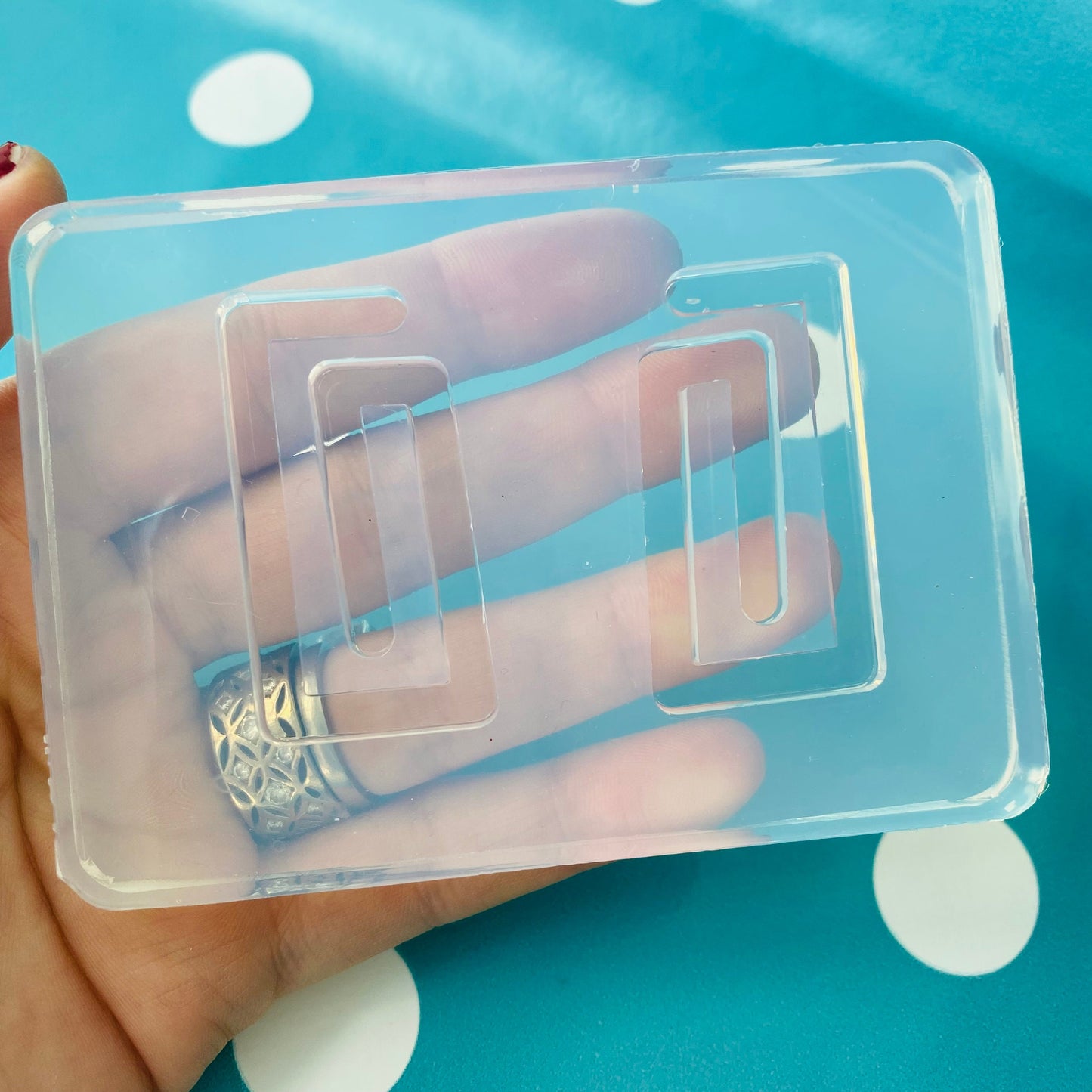 Clear silicone molds for resin 42 mm Squiggle Silicone Earring Mold EM108