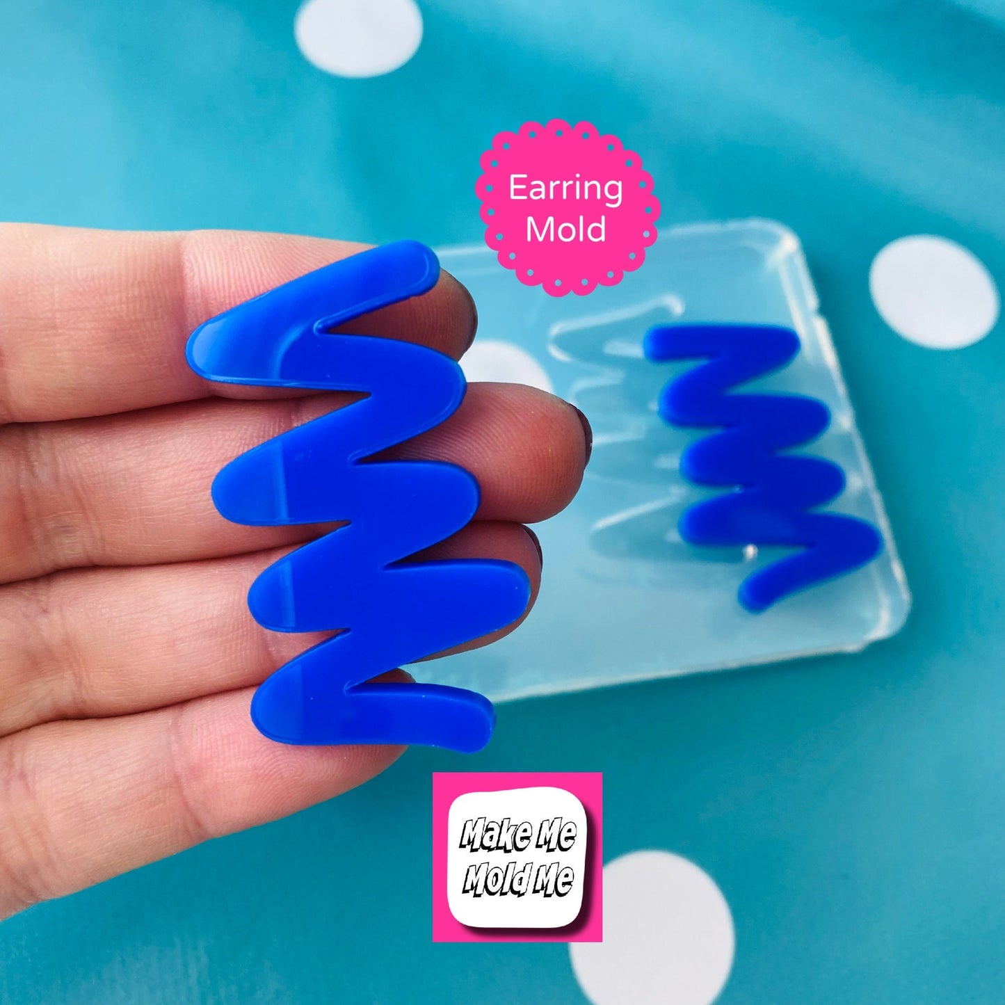 40mm Squiggle Silicone Earring Mold EM104