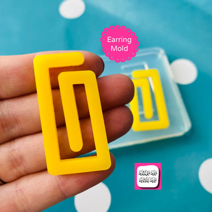 Clear silicone molds for resin 42 mm Squiggle Silicone Earring Mold EM108