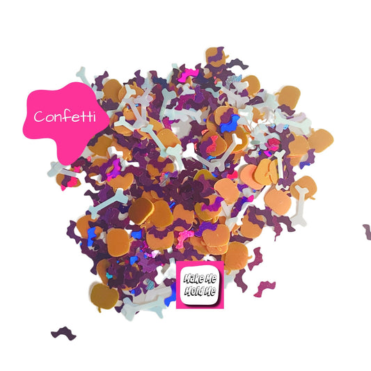 Amazing Holographic Halloween Confetti | Bat Bones Pumpkin MM33