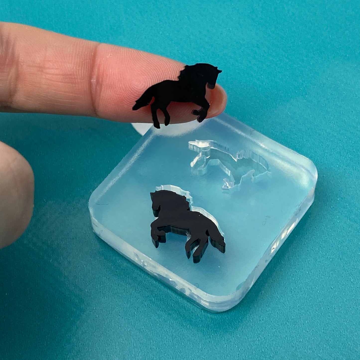 12mm Clear Silicone Horse Pony Earring Mold for Resin  | Equestrian Ranch Cowboy