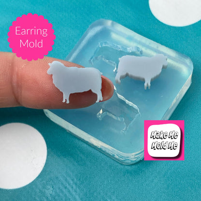 10mm Silicone Sheep Stud Earring Mold  - Earrings Resin Bird Crafter Mould