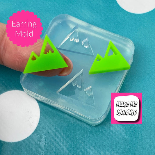14MM Mountain with Snow top Detail Stud Earring Mold