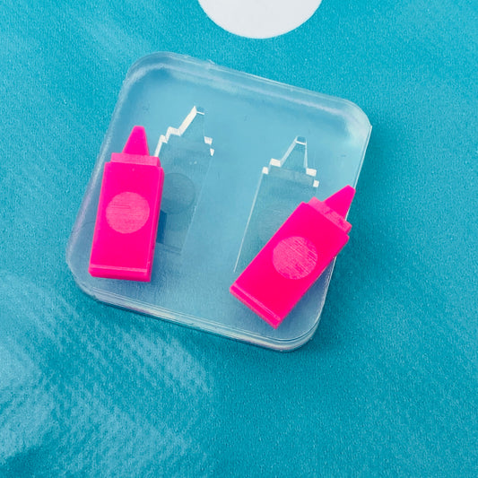 22mm Crayon Pencil Silicone Stud Earring Mold