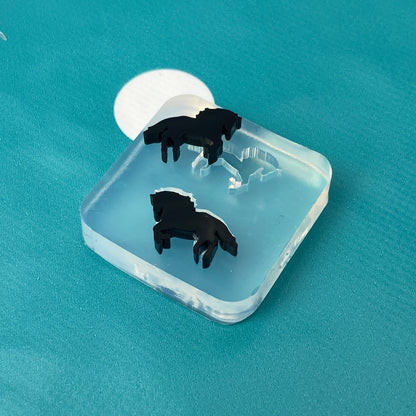 12mm Clear Silicone Horse Pony Earring Mold for Resin  | Equestrian Ranch Cowboy