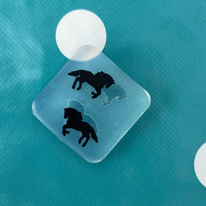 12mm Clear Silicone Horse Pony Earring Mold for Resin  | Equestrian Ranch Cowboy