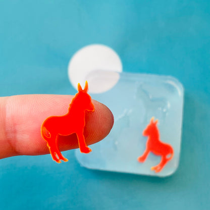Clear Silicone Molds for Resin 16mm Earring Donkey Farm Animal EM06