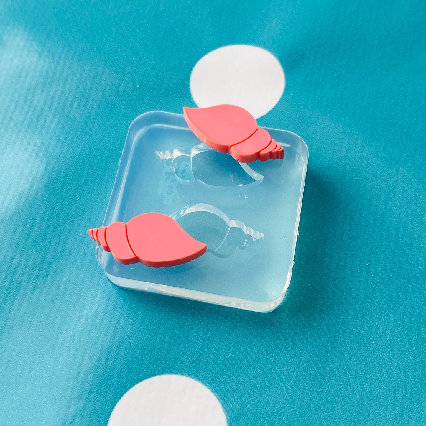 22mm Silicone Conch shell  Mermaid Earring Stud Mold  - Earrings Resin Crafter Mould Nautical EM64