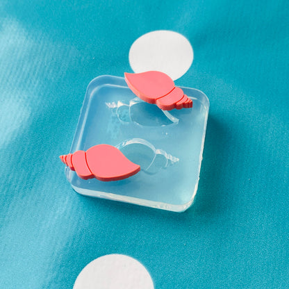 22mm Silicone Conch shell  Mermaid Earring Stud Mold  - Earrings Resin Crafter Mould Nautical EM64