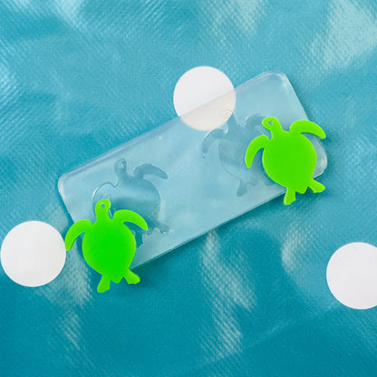Clear Silicone Molds for Resin 30mm Turtle Earring Nature Sea EM802