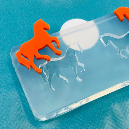 Clear silicone Molds for resin 20mm Horse Pony stud Earring EM800