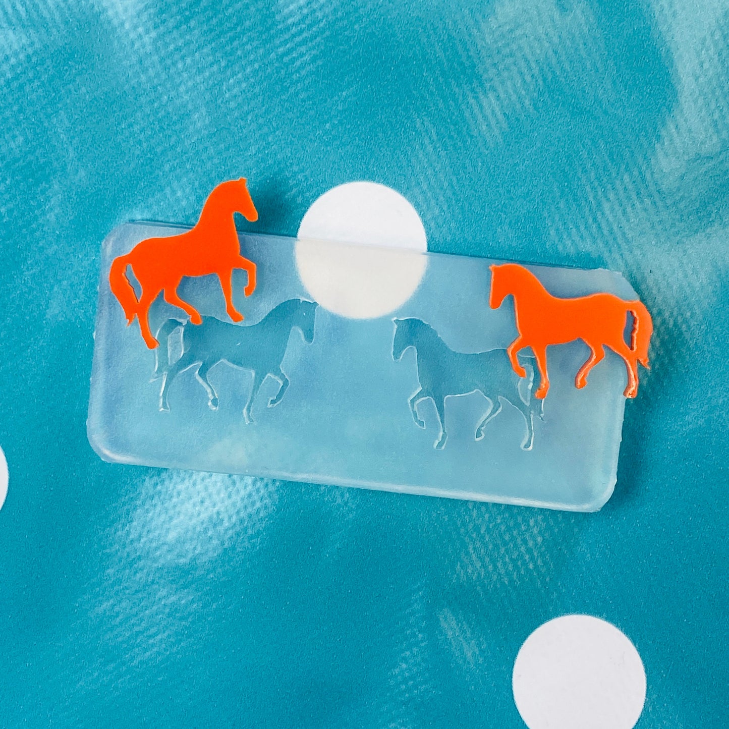 Clear silicone Molds for resin 20mm Horse Pony stud Earring EM800