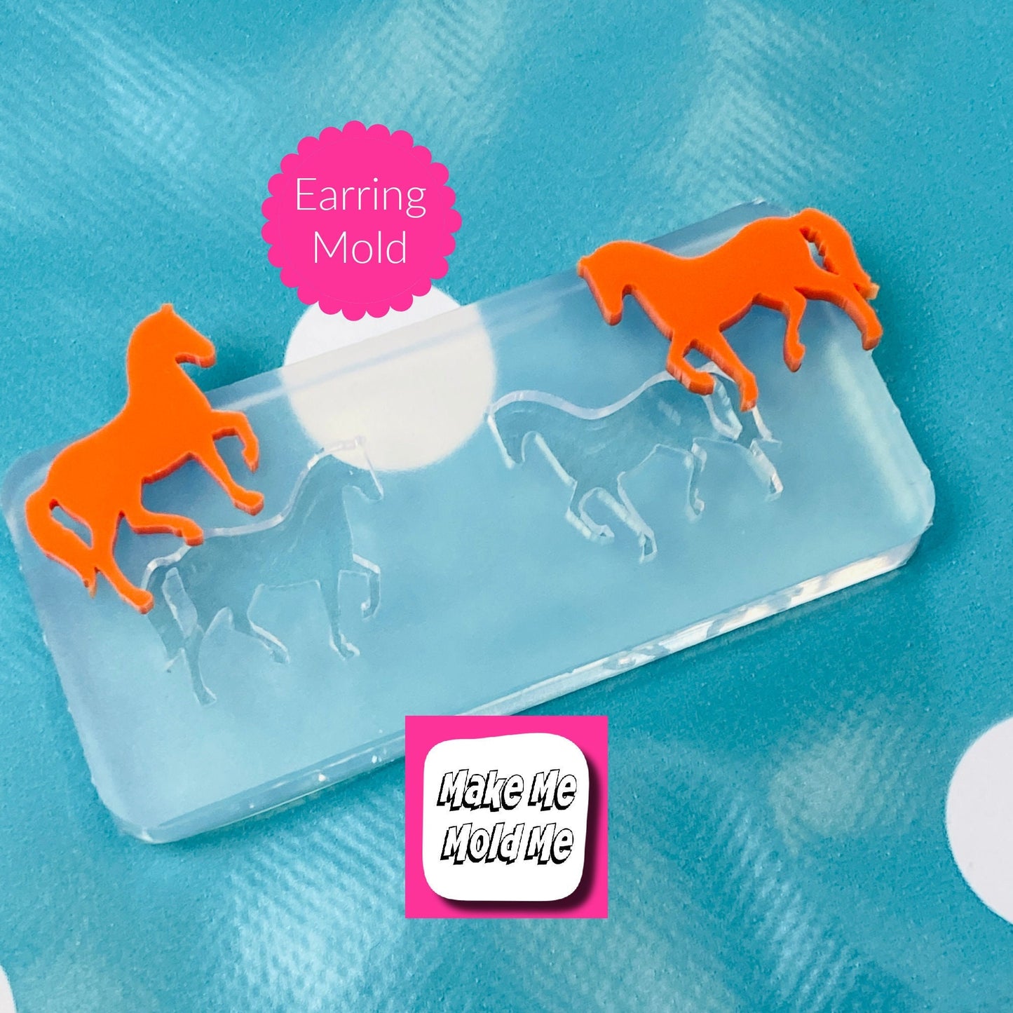 Clear silicone Molds for resin 20mm Horse Pony stud Earring EM800