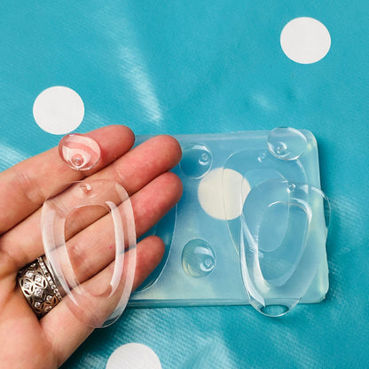 Clear Silicone Molds for Resin 50mm Domed Loop Dangle Silicone Earring Mold EM809