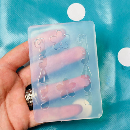 Clear Silicone Molds for Resin 85mm Peace Word Flower Earrings EM806