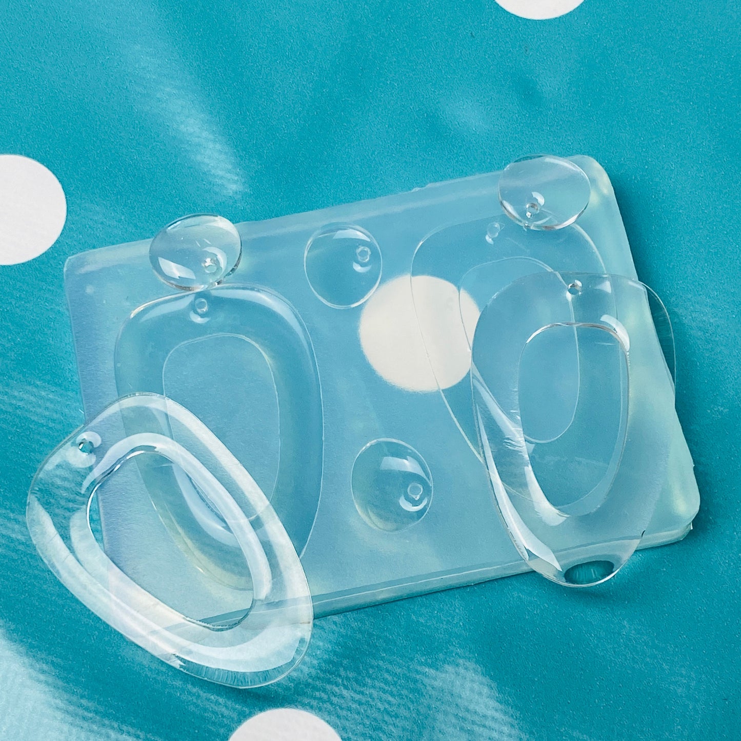 Clear Silicone Molds for Resin 50mm Domed Loop Dangle Silicone Earring Mold EM809