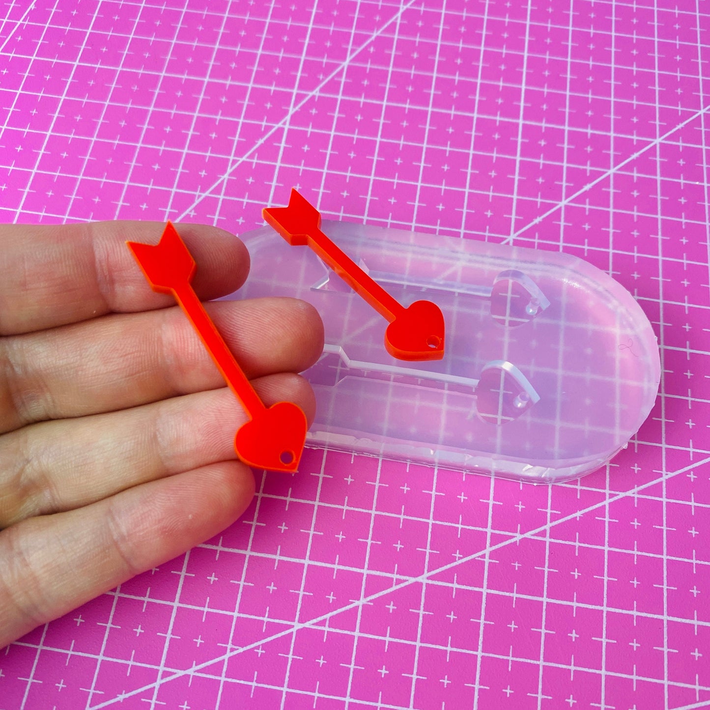 Clear Silicone Mold for Resin 40mm Cupid Arrow Dangle Earring Mold