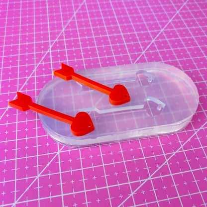 Clear Silicone Mold for Resin 40mm Cupid Arrow Dangle Earring Mold