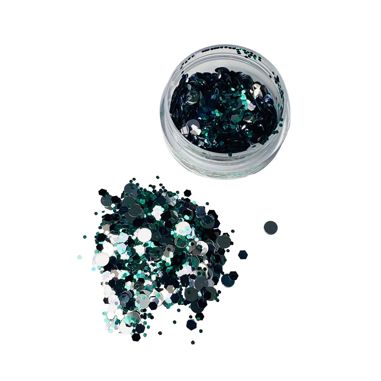 Spellbound Chunky Glitter | Black Silver Turquoise
