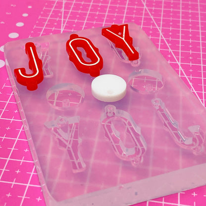 Clear silicone Molds for Resin Joy Christmas Word Letter Dangle Earring Mold