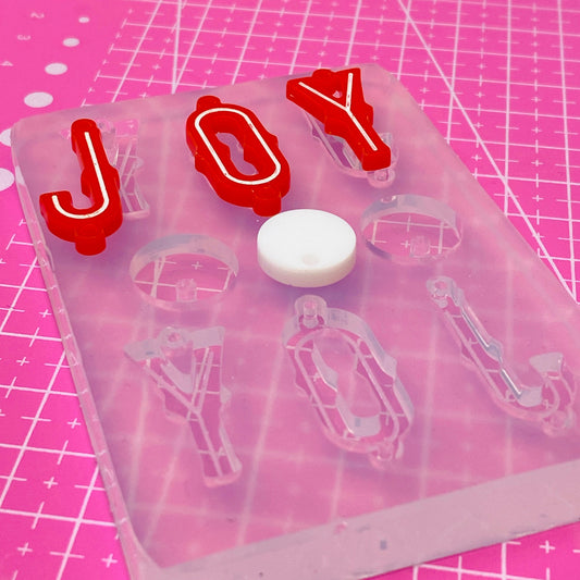Clear silicone Molds for Resin Joy Christmas Word Letter Dangle Earring Mold