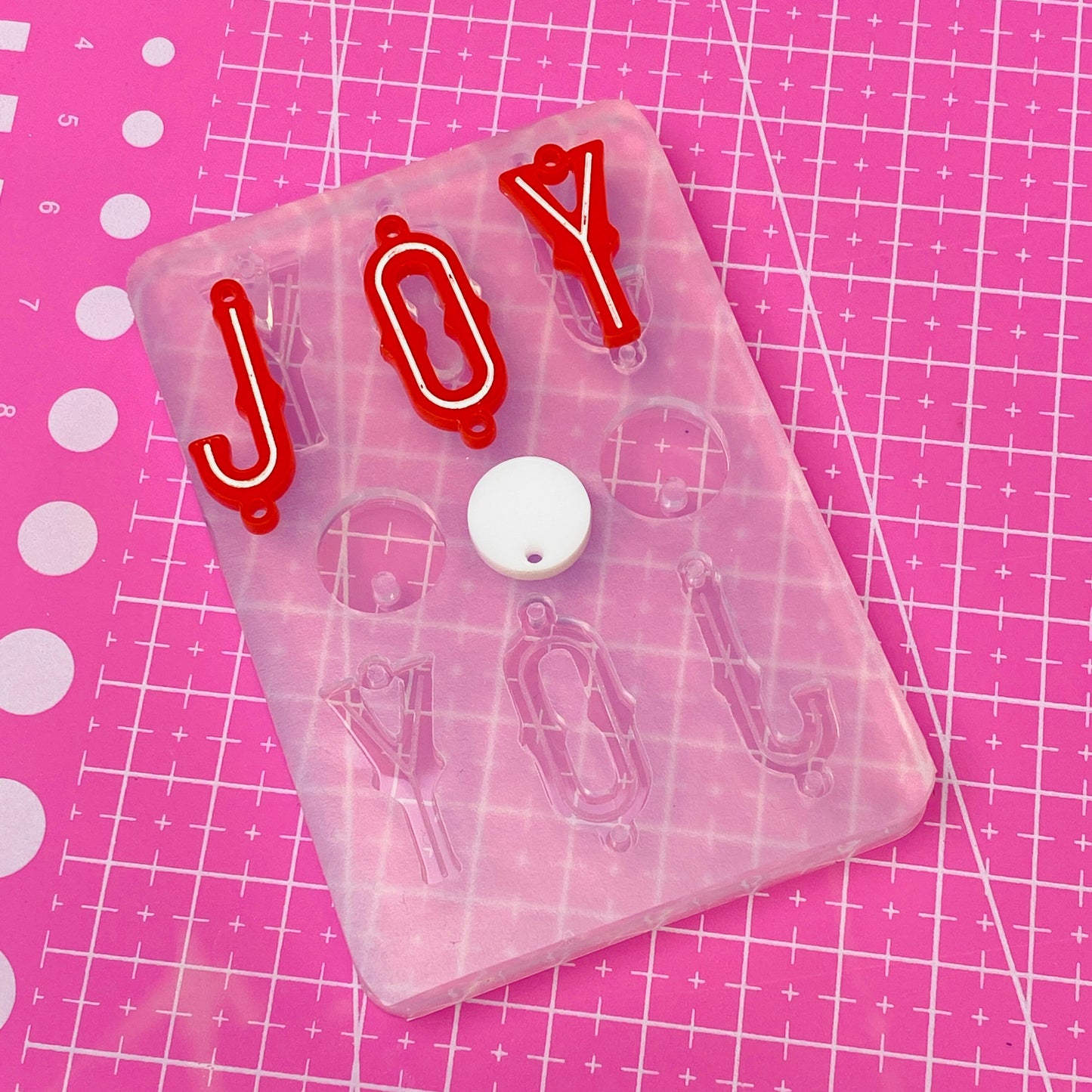 Clear silicone Molds for Resin Joy Christmas Word Letter Dangle Earring Mold