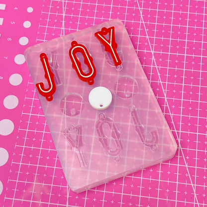 Clear silicone Molds for Resin Joy Christmas Word Letter Dangle Earring Mold