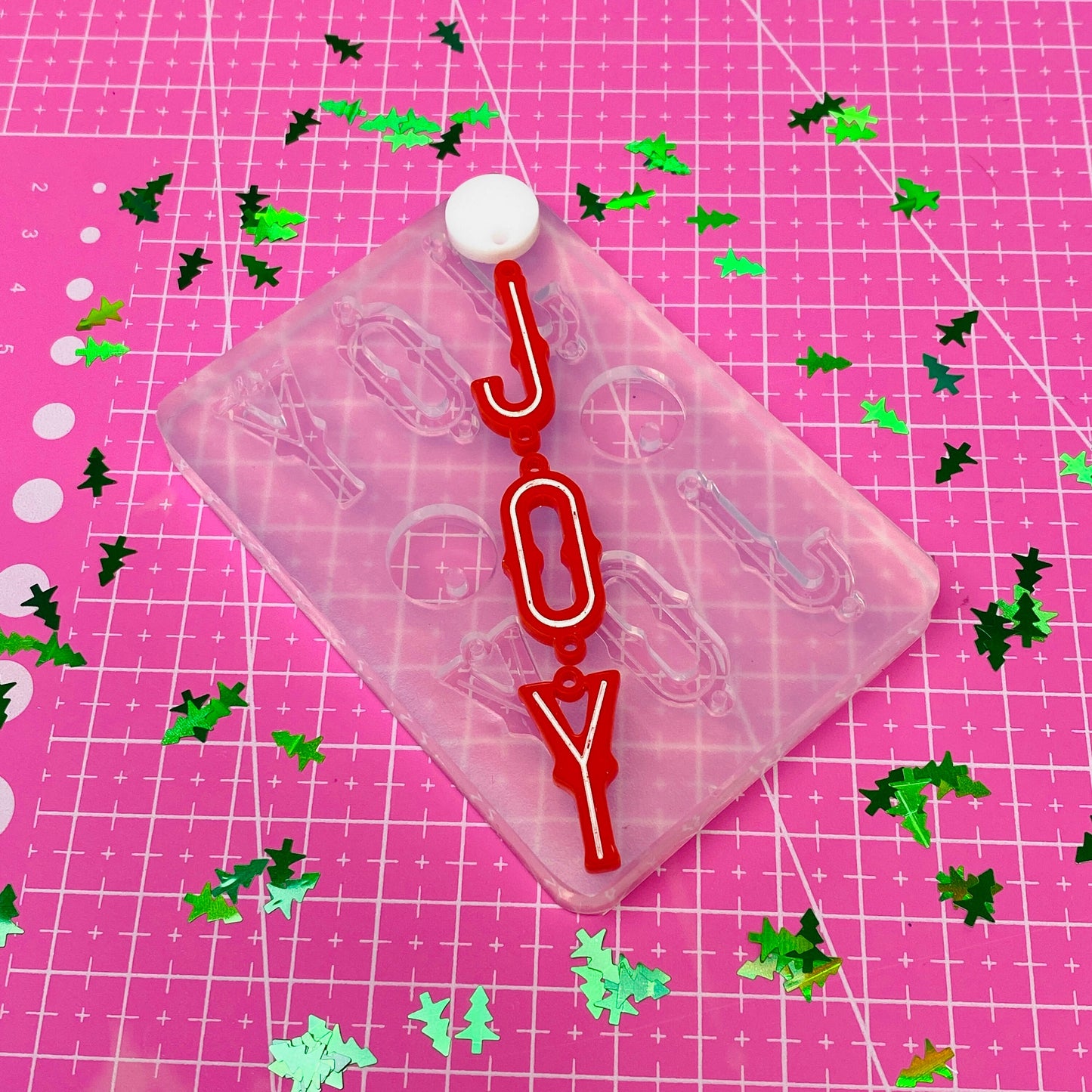 Clear silicone Molds for Resin Joy Christmas Word Letter Dangle Earring Mold