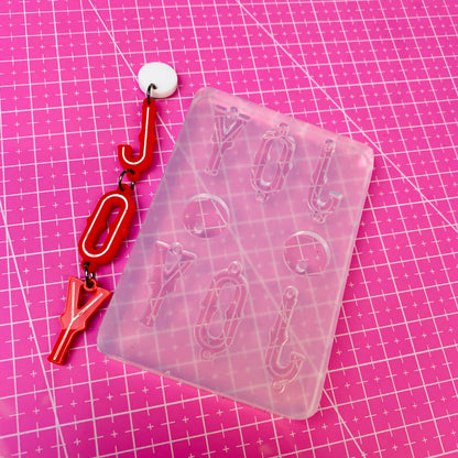 Clear silicone Molds for Resin Joy Christmas Word Letter Dangle Earring Mold