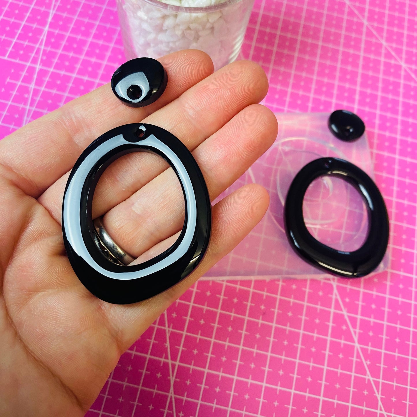 Clear Silicone Molds for Resin 45mm Domed Loop Dangle Silicone Earring Mold