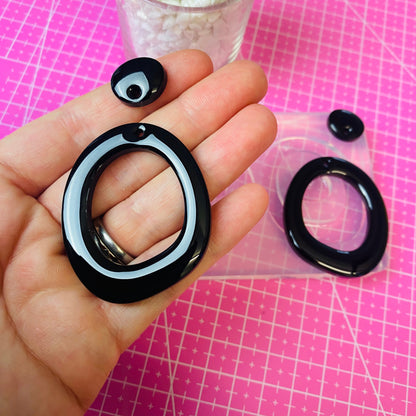 Clear Silicone Molds for Resin 45mm Domed Loop Dangle Silicone Earring Mold