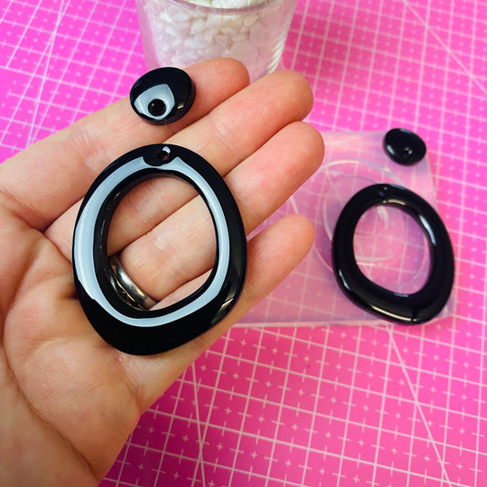 Clear Silicone Molds for Resin 45mm Domed Loop Dangle Silicone Earring Mold