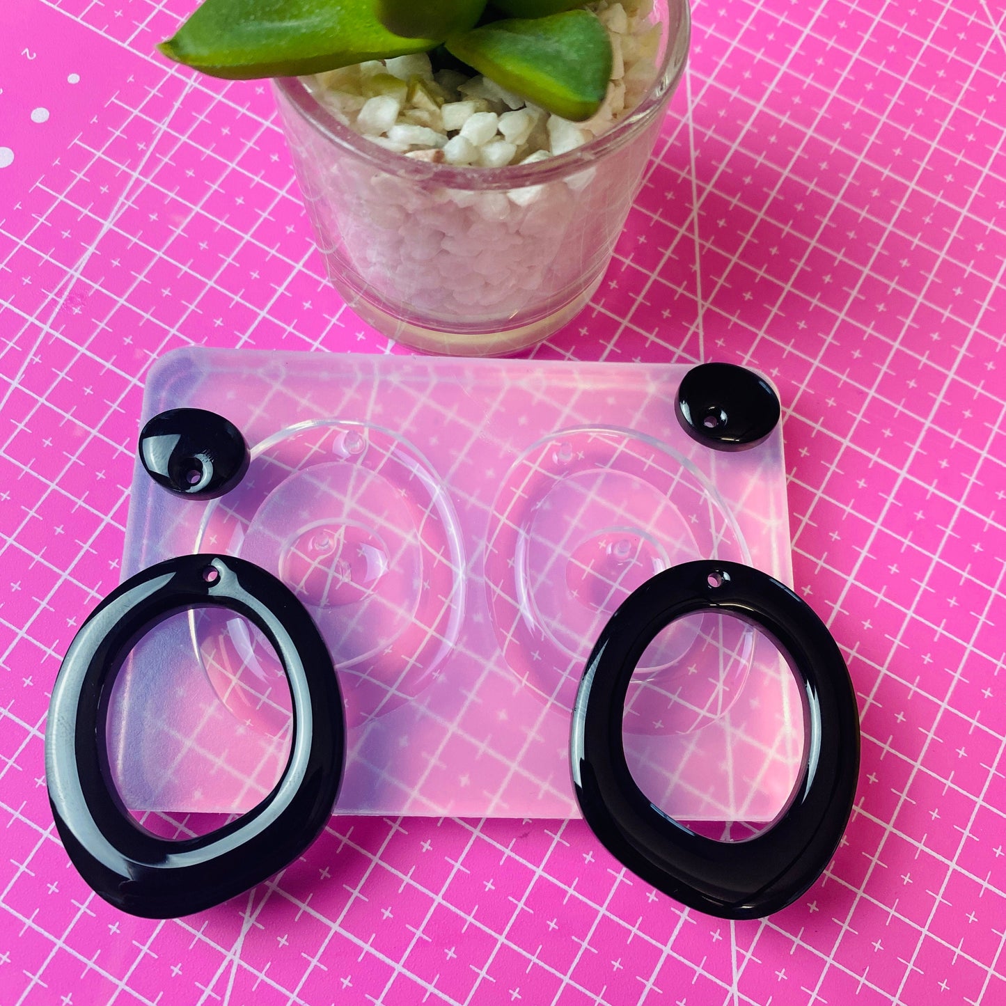 Clear Silicone Molds for Resin 45mm Domed Loop Dangle Silicone Earring Mold