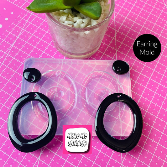 Clear Silicone Molds for Resin 45mm Domed Loop Dangle Silicone Earring Mold