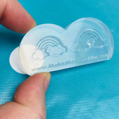 Clear silicone Molds for resin Rainbow Stud Earring Mold Cloud weather