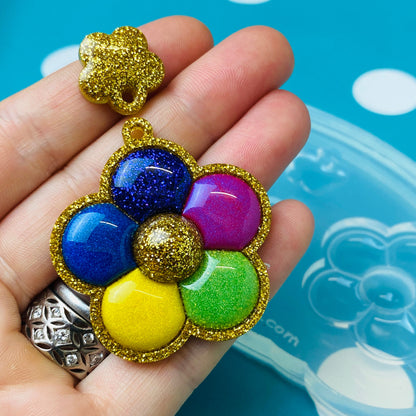 Clear Silicone Mold For Resin Domed Flower Daisy Dangle Earring Mold