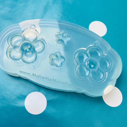 Clear Silicone Mold For Resin Domed Flower Daisy Dangle Earring Mold