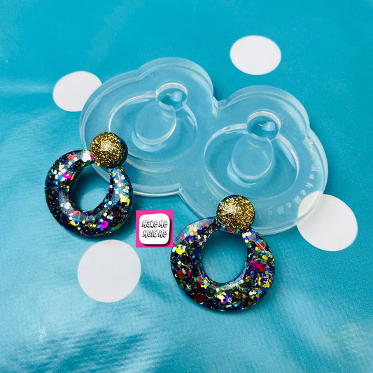 Clear Silicone Mold For Resin Domed Stud Hoop Earring Mold