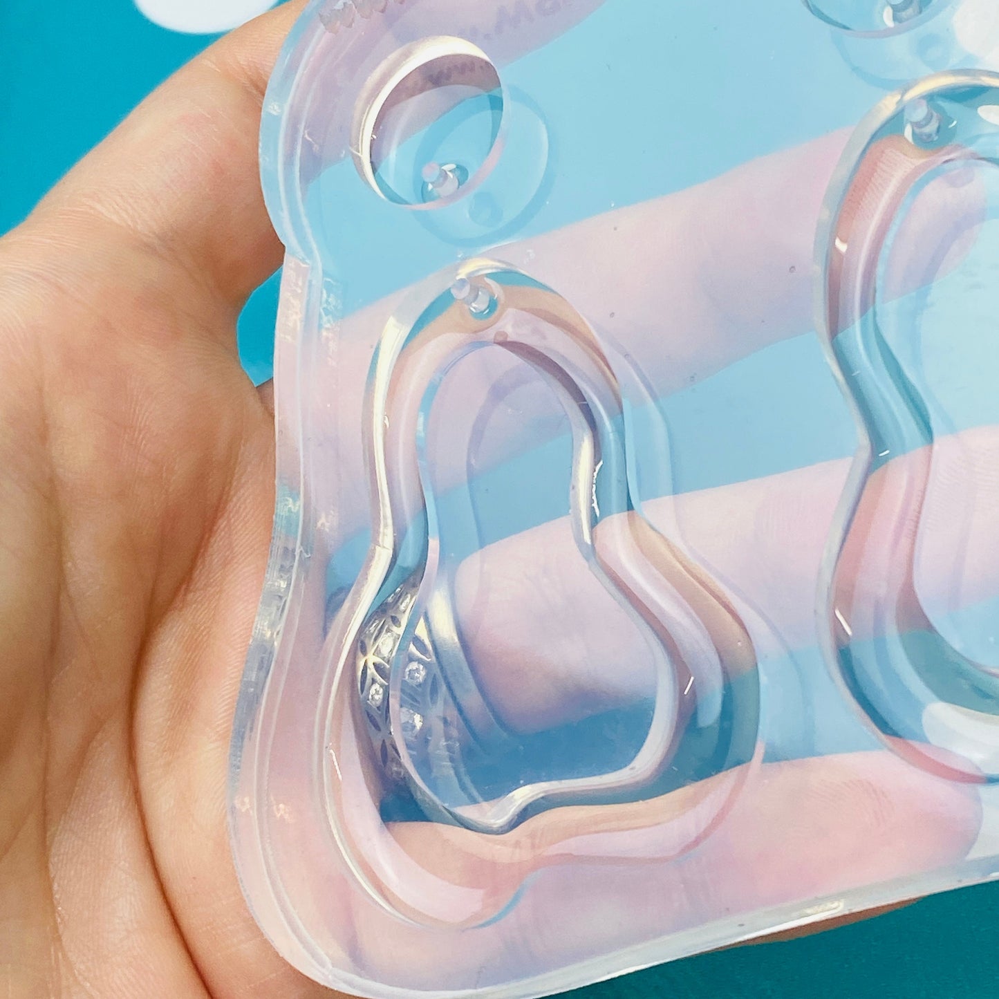 Clear Silicone Mold For Resin Domed Squiggly Hoop Dangle Earring Mold