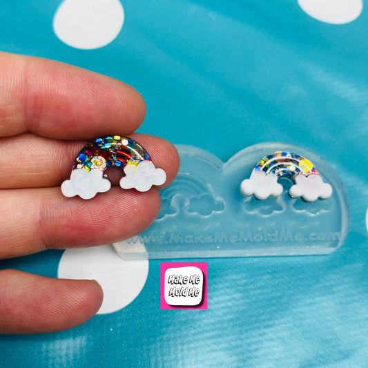 Clear silicone Molds for resin Rainbow Stud Earring Mold Cloud weather
