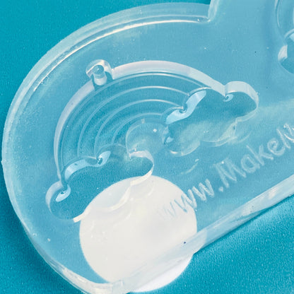 Clear silicone Molds for resin Predomed XL Rainbow Dangle Earring Mold Cloud weather