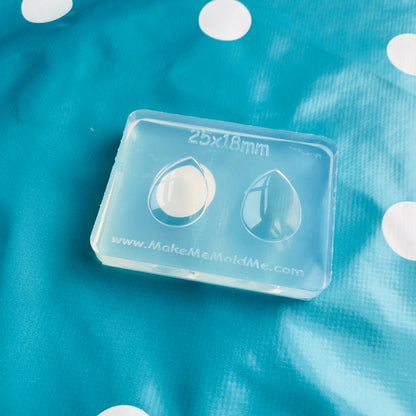 2 Teardrop 25mm Silicone Mold - Necklace Resin Pendant Jewellery Mould Earring