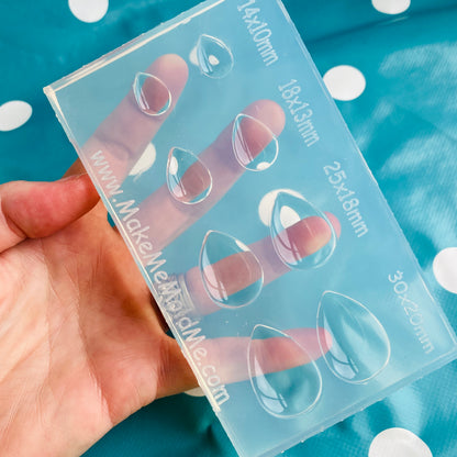 Clear Teardrop Cabochon Silicone Mold: Resin Pendant, Earring Jewellery