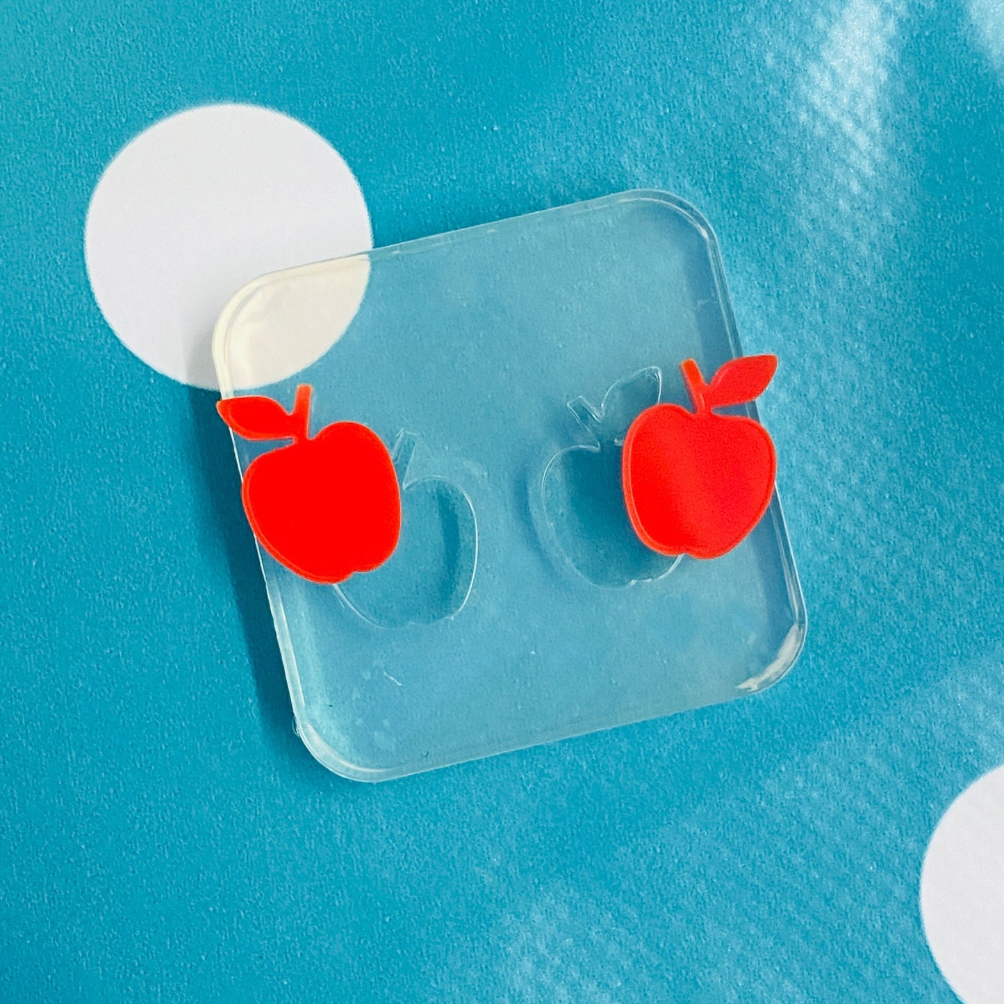 Silicone Earring Apple Stud Mold  - Earrings Resin Crafter Mould Fruit Teacher Gift Shape EM98