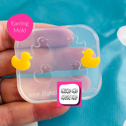 Clear Silicone Molds for Resin 10mm Silicone Duck Stud Earring Mold